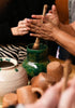 Green clay molcajete